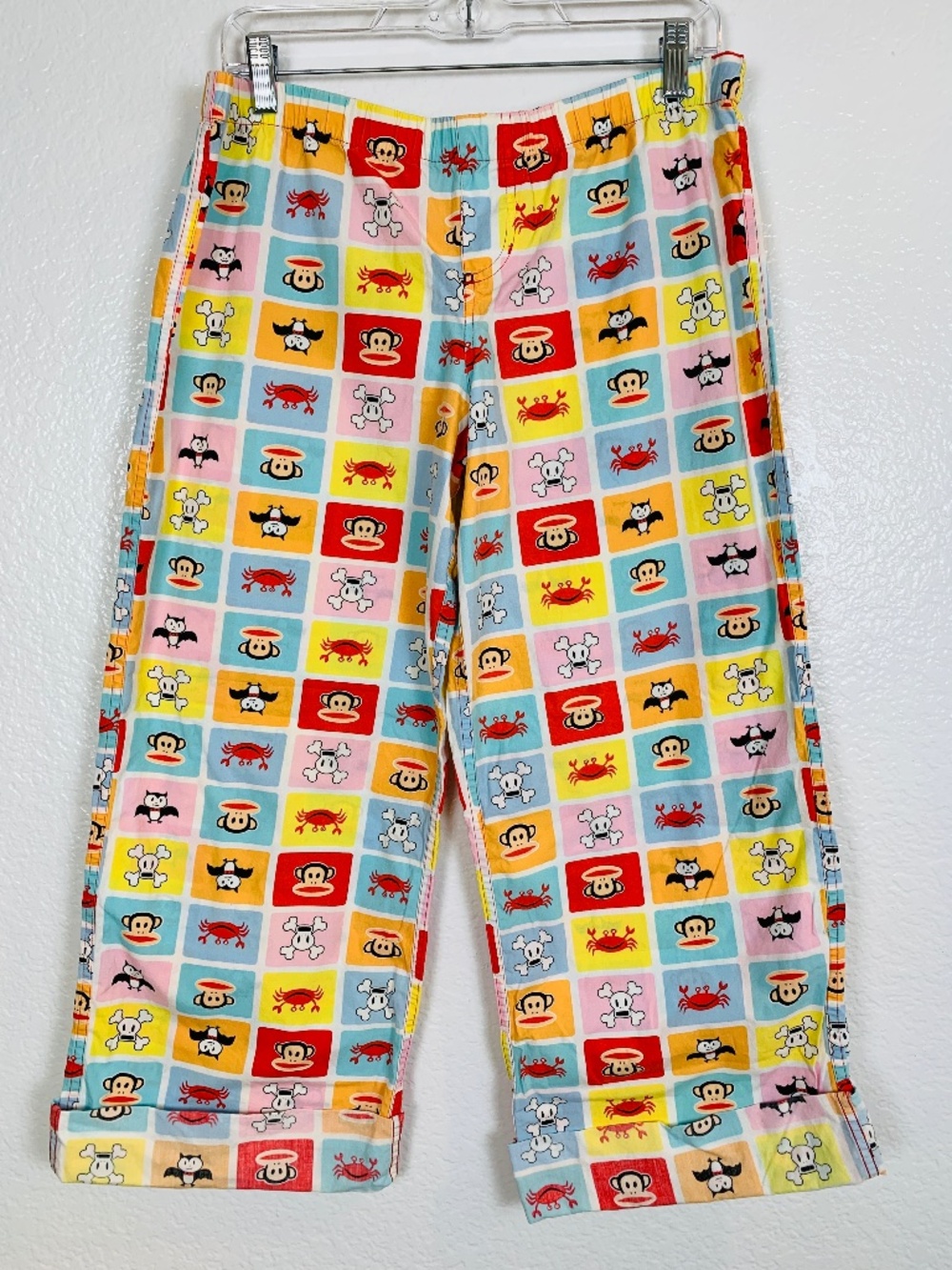 Y2K Paul Frank Julius The Monkey Pajama Pants Womens Large Bats Crabs Skulls